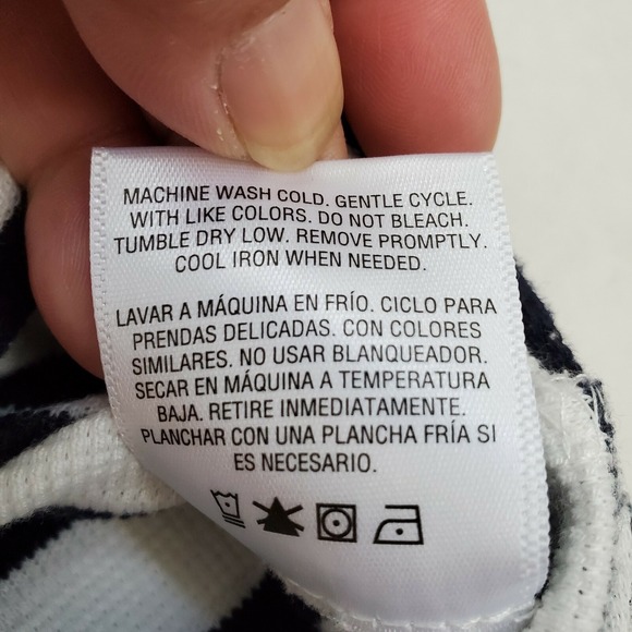 Simply Styled Top by Sears Womens Stripe Knit Classic White & Navy Blue Size XL - Picture 7 of 11